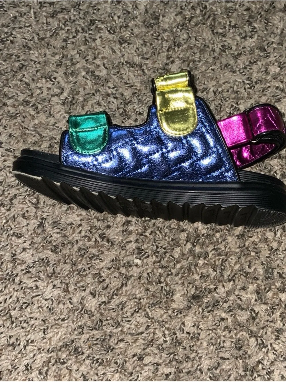 Kurt Geiger Kids Metallic Green, Gold & Orange Strap Sandals